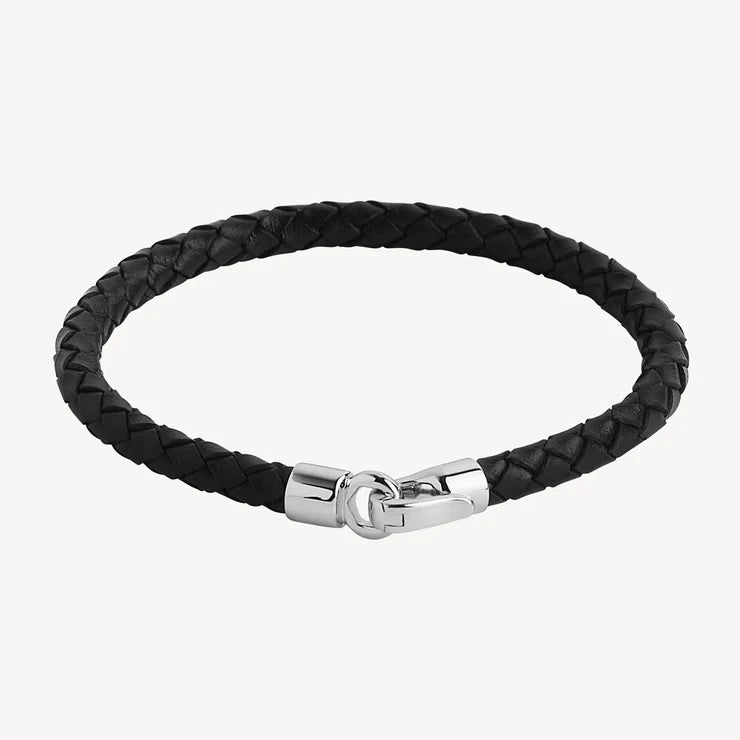 The Mariner Men’s Plaited Leather and Steel Bracelet