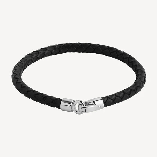 The Mariner Men’s Plaited Leather and Steel Bracelet