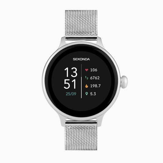 Sekonda Connect Smart Watch | Silver Alloy Case & Stainless Steel Mesh Bracelet | 40624