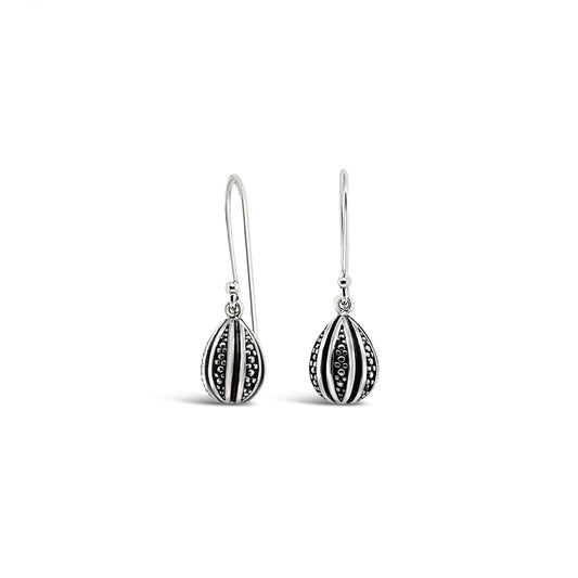 Sterling Silver Oxidised Teardrop Earrings