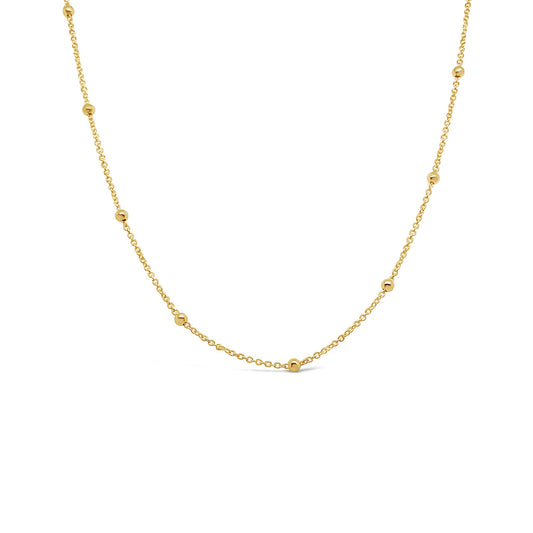 45cm 9k Yellow Gold 9YBALL25 with 2.5mm Ball Necklace