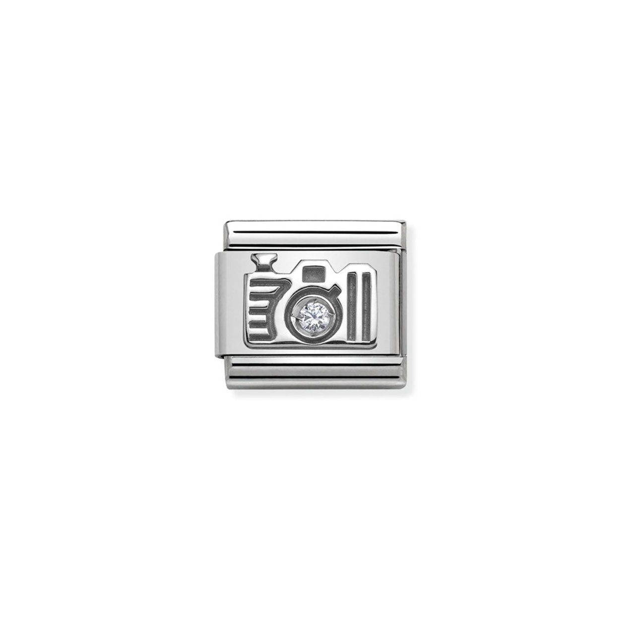 Composable Classic Link 330311/06 Camera With White CZ In 925 Silver