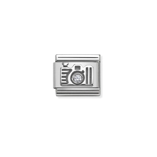 Composable Classic Link 330311/06 Camera With White CZ In 925 Silver