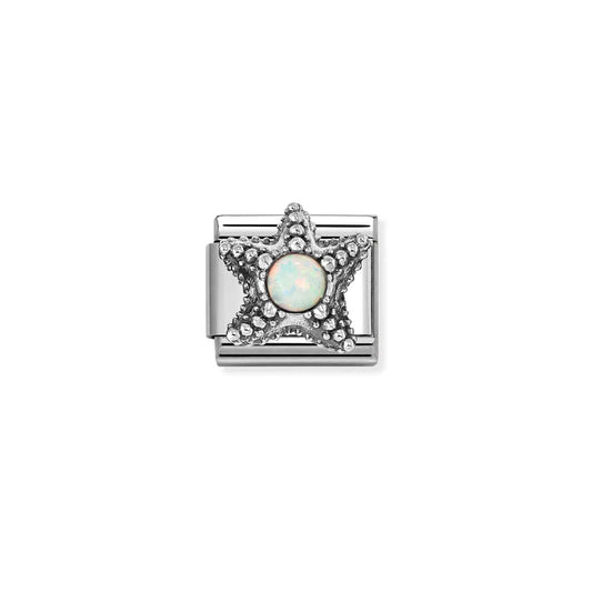 Composable Classic Link 330511/05 Starfish White Opal In Silver