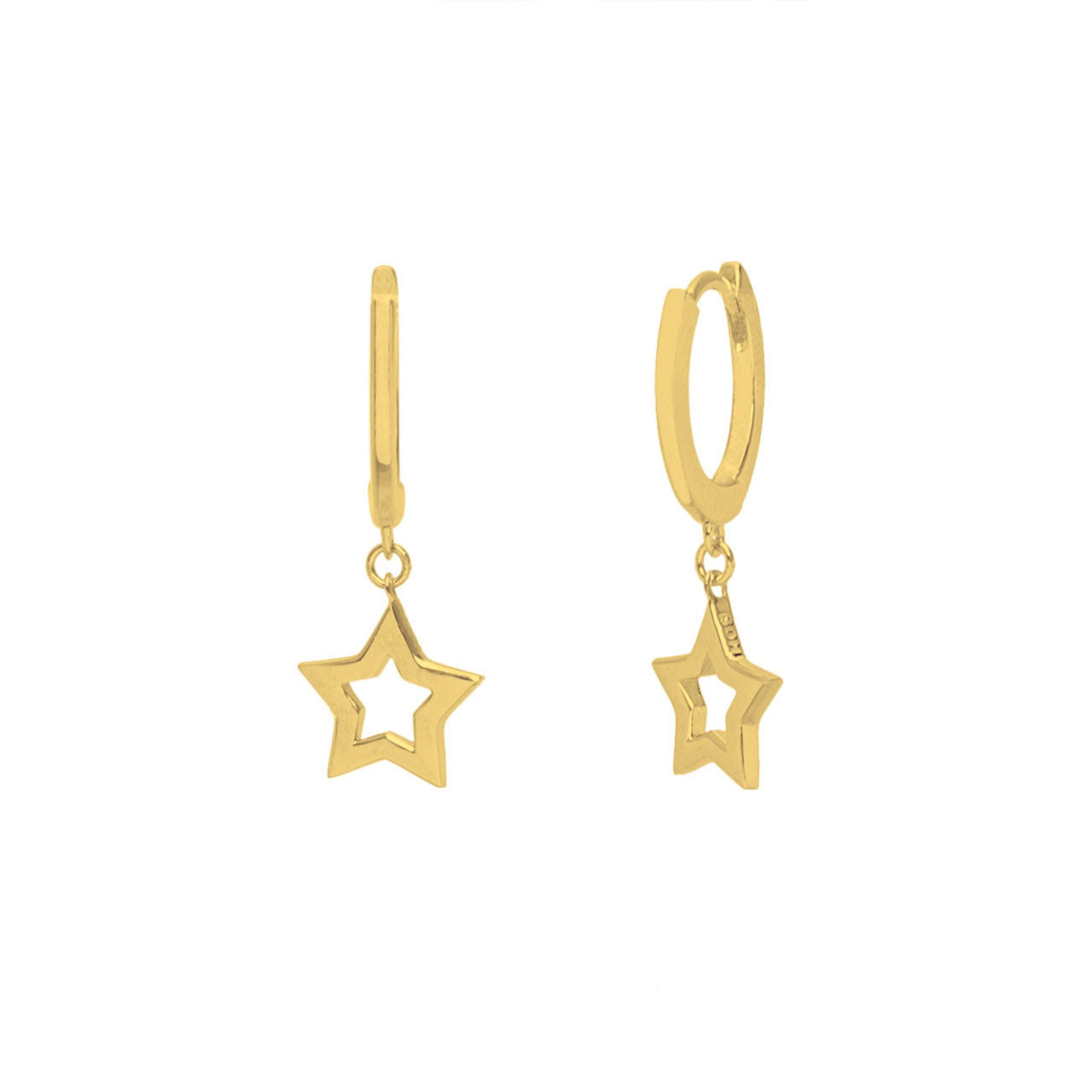 9k Yellow Gold Plated Super Star Huggies