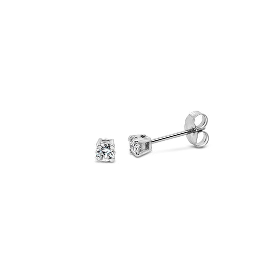 9k White Gold 0.25ct Diamond Earring Studs