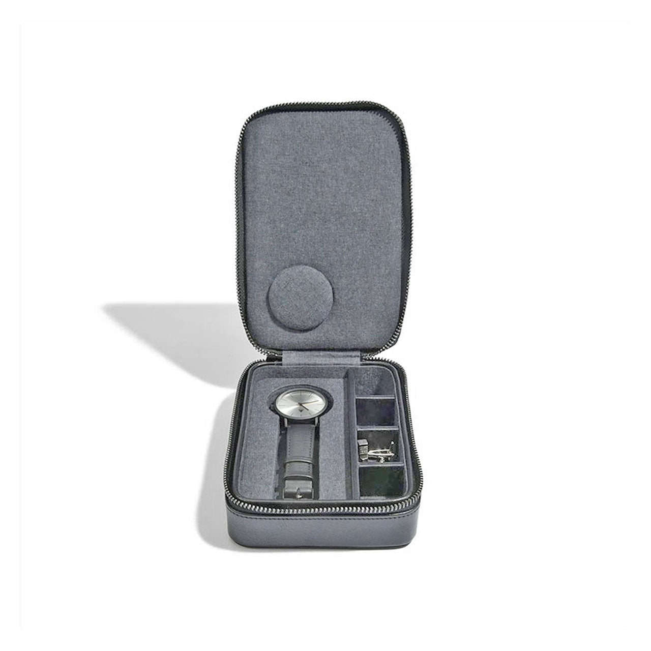 Mens Zipped Watch & Cufflink Travel Case