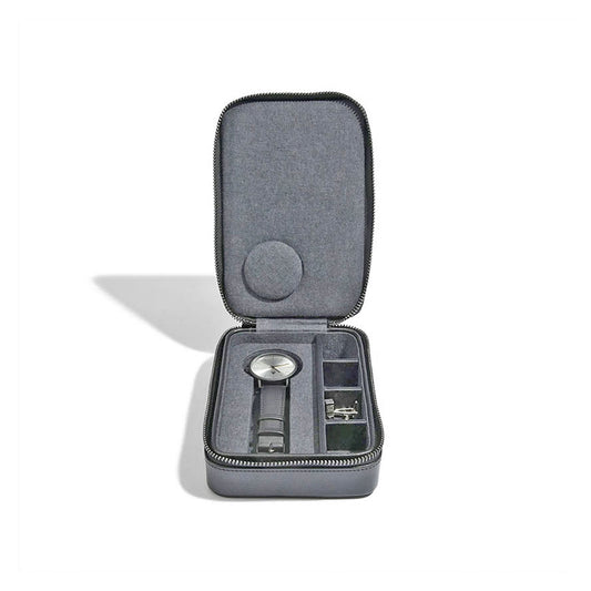 Mens Zipped Watch & Cufflink Travel Case