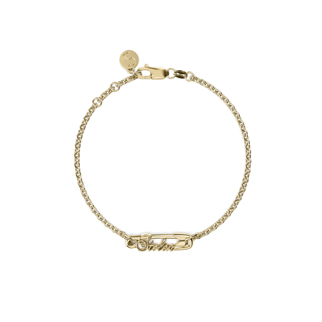 Scripted Pin Bracelet - Gold Plated
