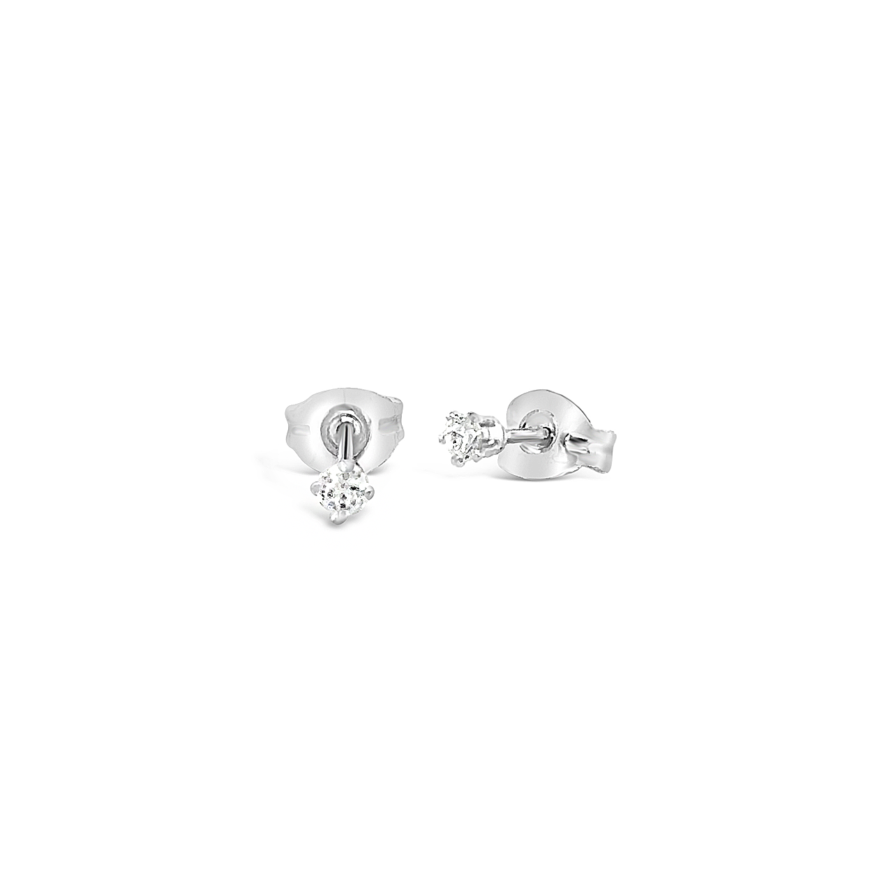 Sterling Silver 6 Claw 2mm Cubic Zirconia Stud Earrings
