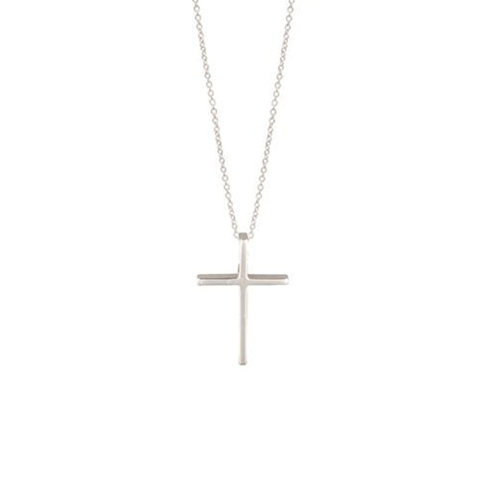 Sterling Silver Plain Square Edge 24mm Cross Pendant