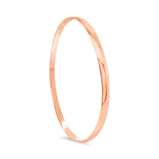 9k Rose Gold Half Round 4mm Bangle