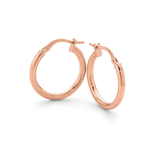 9k Rose Gold Silver Filled Small Hoop Earrings