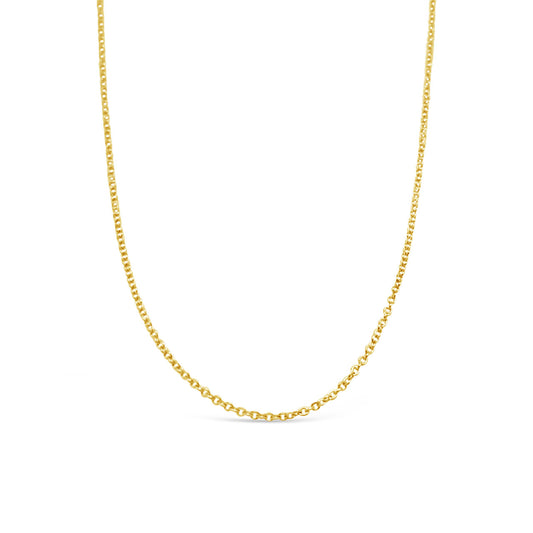 45cm 9k Yellow Gold RCA30UP Plain Cable Chain