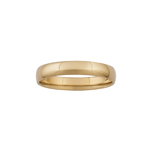 9k Yellow Gold Comfort Fit Classic Half Round 6mm Wide Wedding Band