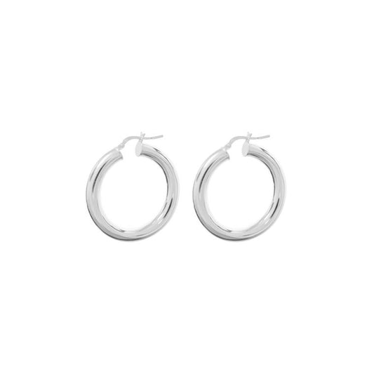 Sterling Silver Round Creole Hoop Earrings