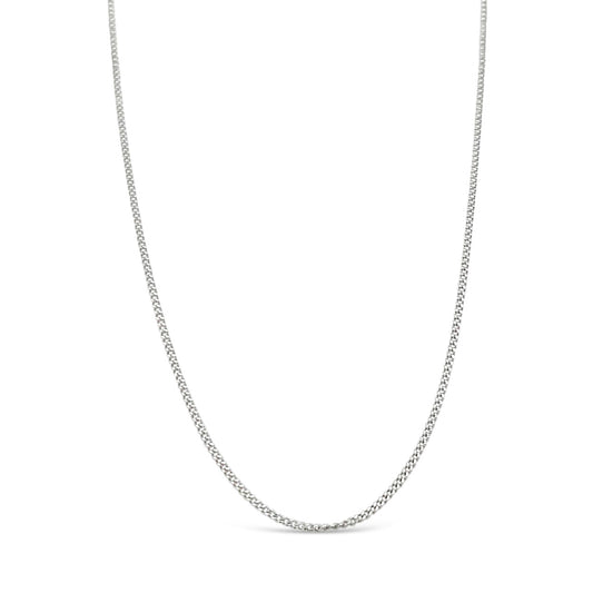 50cm 9k White Gold CD30 Diamond Cut Curb Chain
