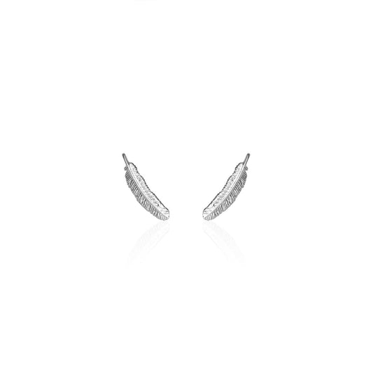 Sterling Silver Miromiro Feather Studs
