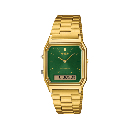 Casio Gold & Green Vintage Duo Watch - AQ230GA-3A
