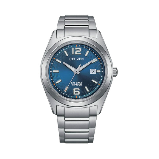 Citizen - Mens Blue Dial Super Titanium Eco-Drive