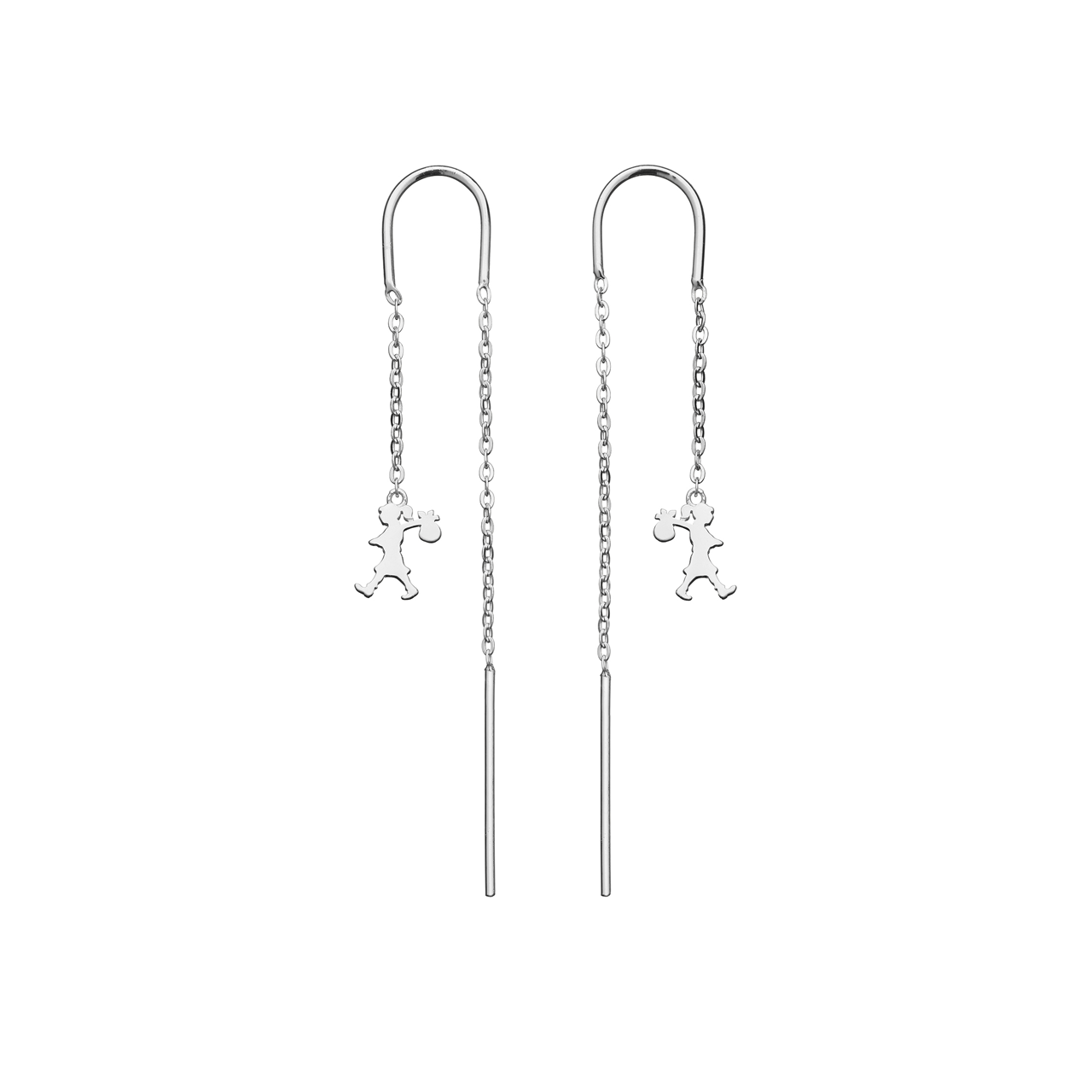 Sterling Silver Runaway Girl Thread Earrings