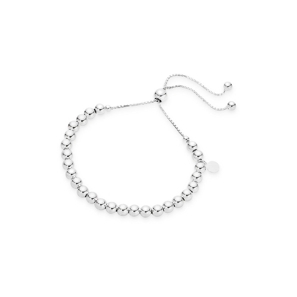 Sterling Silver Adjustable Beaded Bracelet