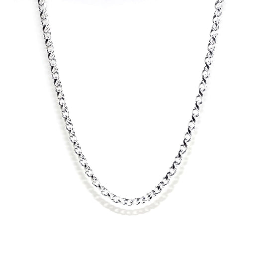 45cm Sterling Silver 4.5mm Twisted Diamond Cut Curb Chain