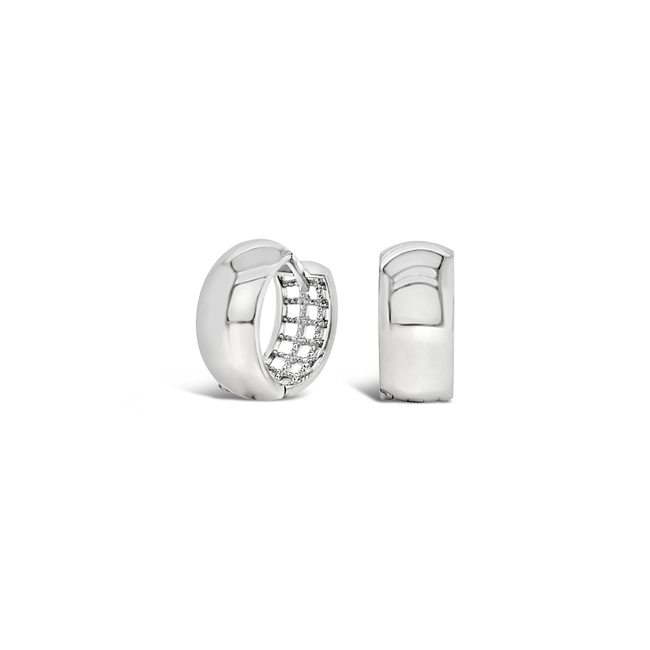 9k White Gold Plain Huggie Earrings