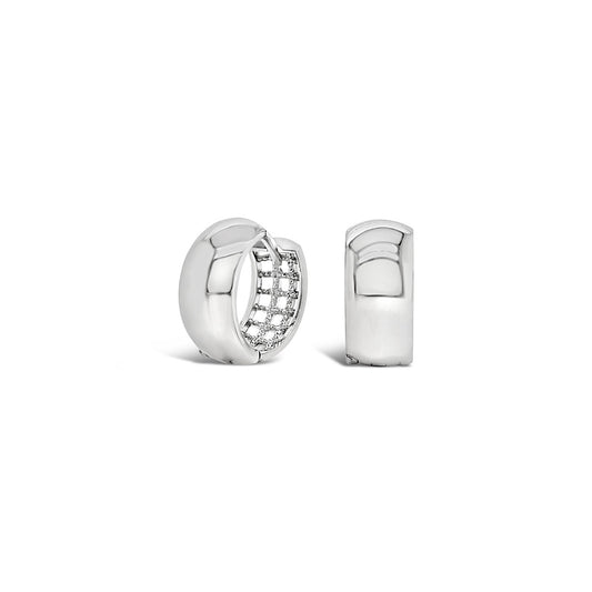9k White Gold Plain Huggie Earrings