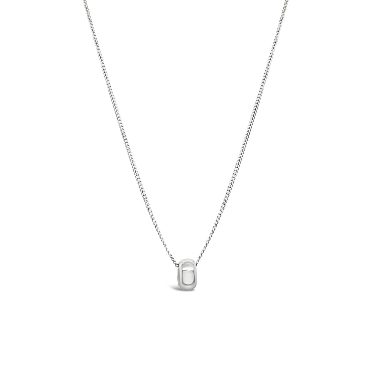 9k White Gold Tiny Circle Pendant