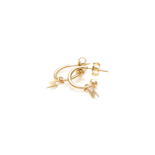9k Yellow Gold Bolt Anchor Sleeper Earrings