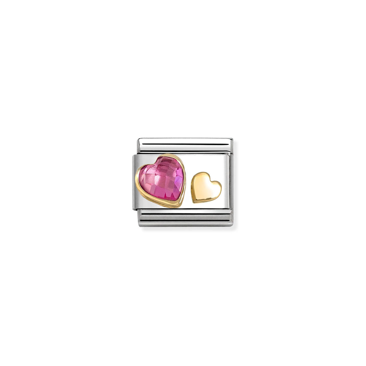 Composable Classic Link 030611/09 Dk Pink Heart In 18K Gold