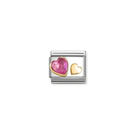 Composable Classic Link 030611/09 Dk Pink Heart In 18K Gold
