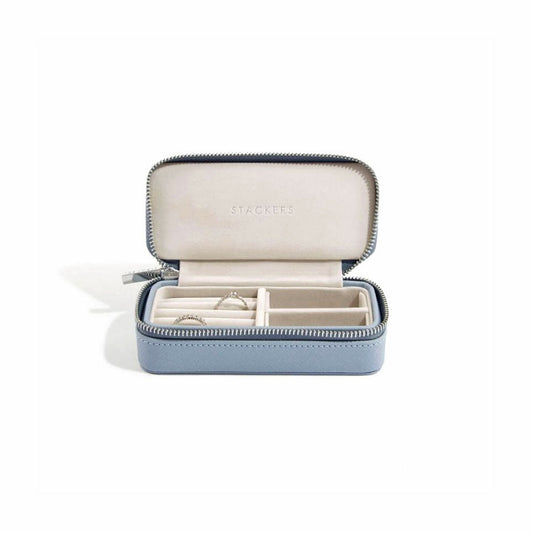 Dusky Blue Medium Travel Jewellery Box