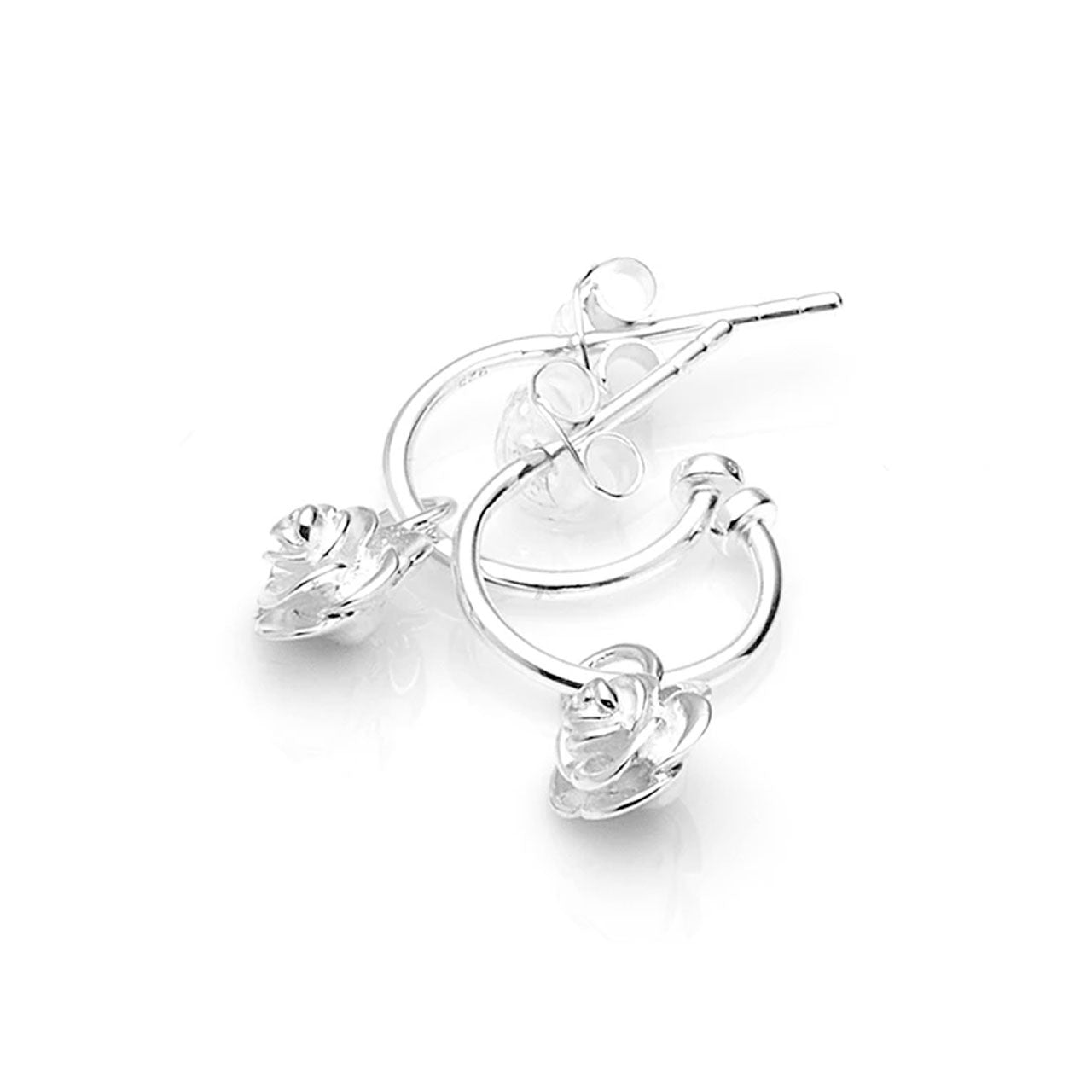 Rose Bud Anchor Sleeper Earrings