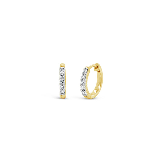 9k Yellow Gold Lab Grown 0.18ct Diamond Huggie Earrings