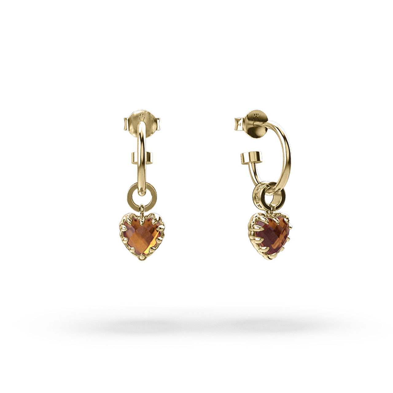 Love Anchor Earrings Citrine - Gold Plated