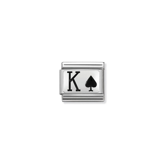 Composable Classic Link 330208/29 King Of Spades In Enamel & 925 Silver