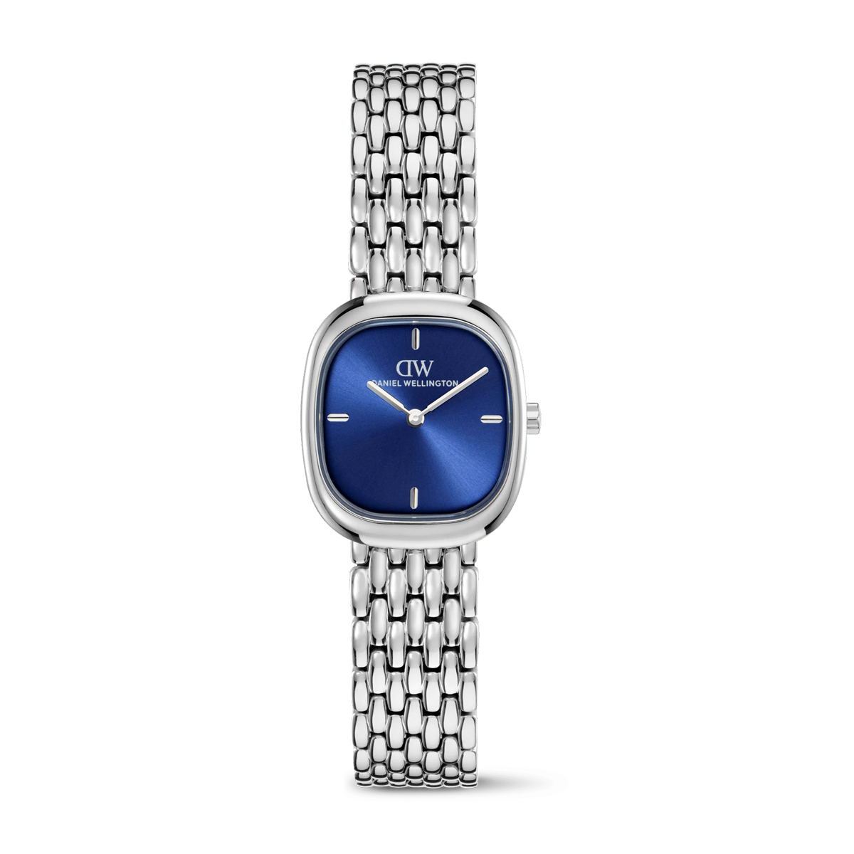 Corta Royal Blue Grain-Link Silver Watch