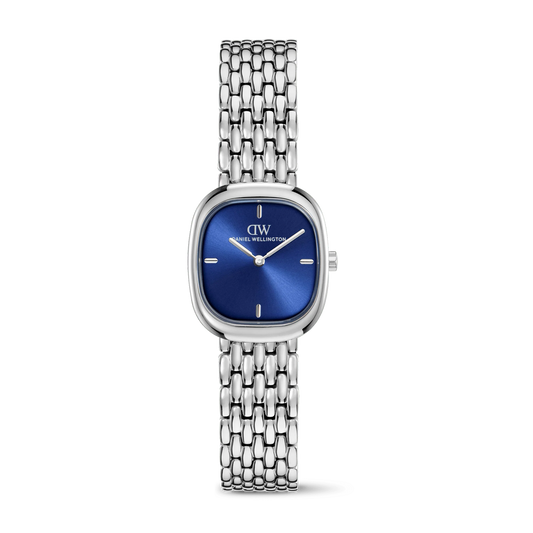 Corta Royal Blue Grain-Link Silver Watch