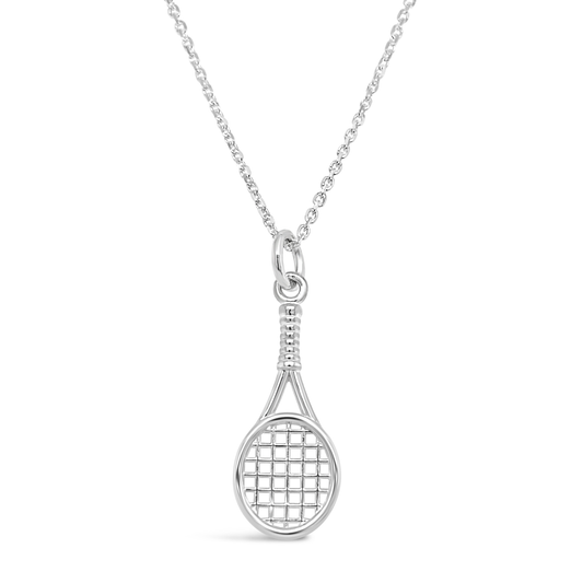 Sterling Silver Tennis Racket Pendant