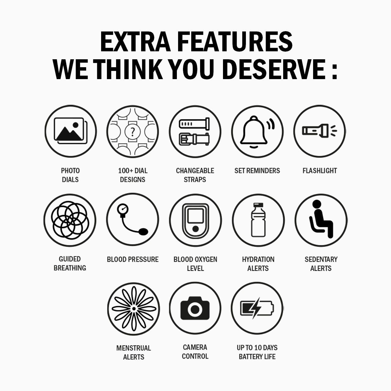 Sekonda Flex Smartwatch | Rose Gold Case & Black Silicone Strap | 40444