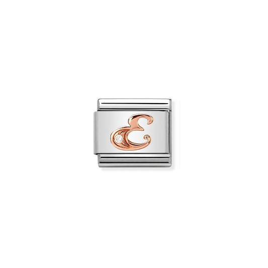 Composable Classic Link 430310/05 Letter E in Rose Gold & CZ