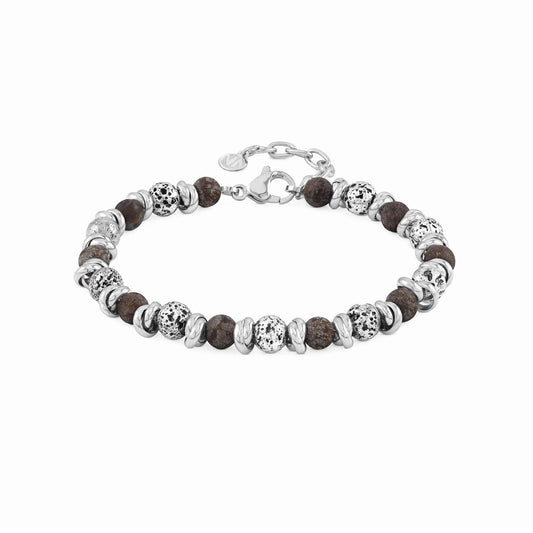 Instinct Bracelet 027919/050 Stainless Steel With Lava Stones & Onyx