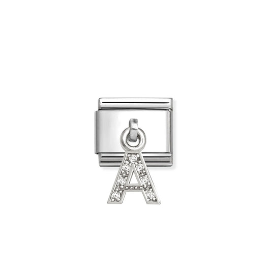 Composable Classic Link 331818/01 Letter A Charm In Silver And CZ