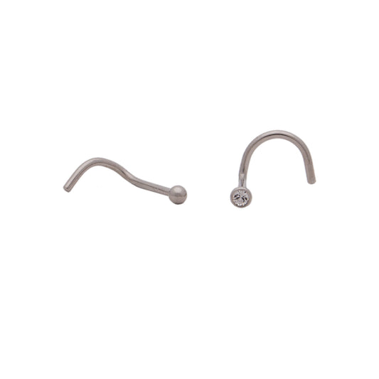 Stainless Steel Nose Studs Twin Pack