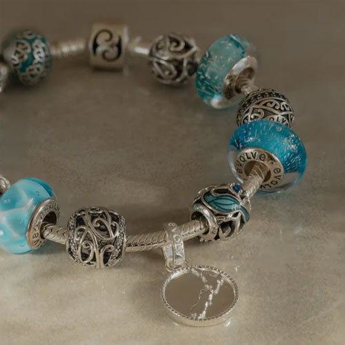 NZ Map Coin Pendant Charm (Cherished)