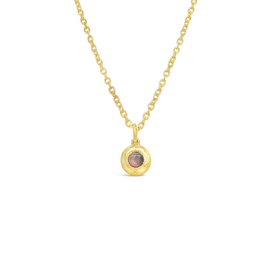 9k Yellow Gold Small Opal Pendant