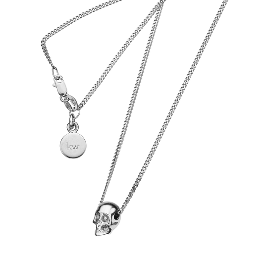 Sterling Silver Small Skull Necklace