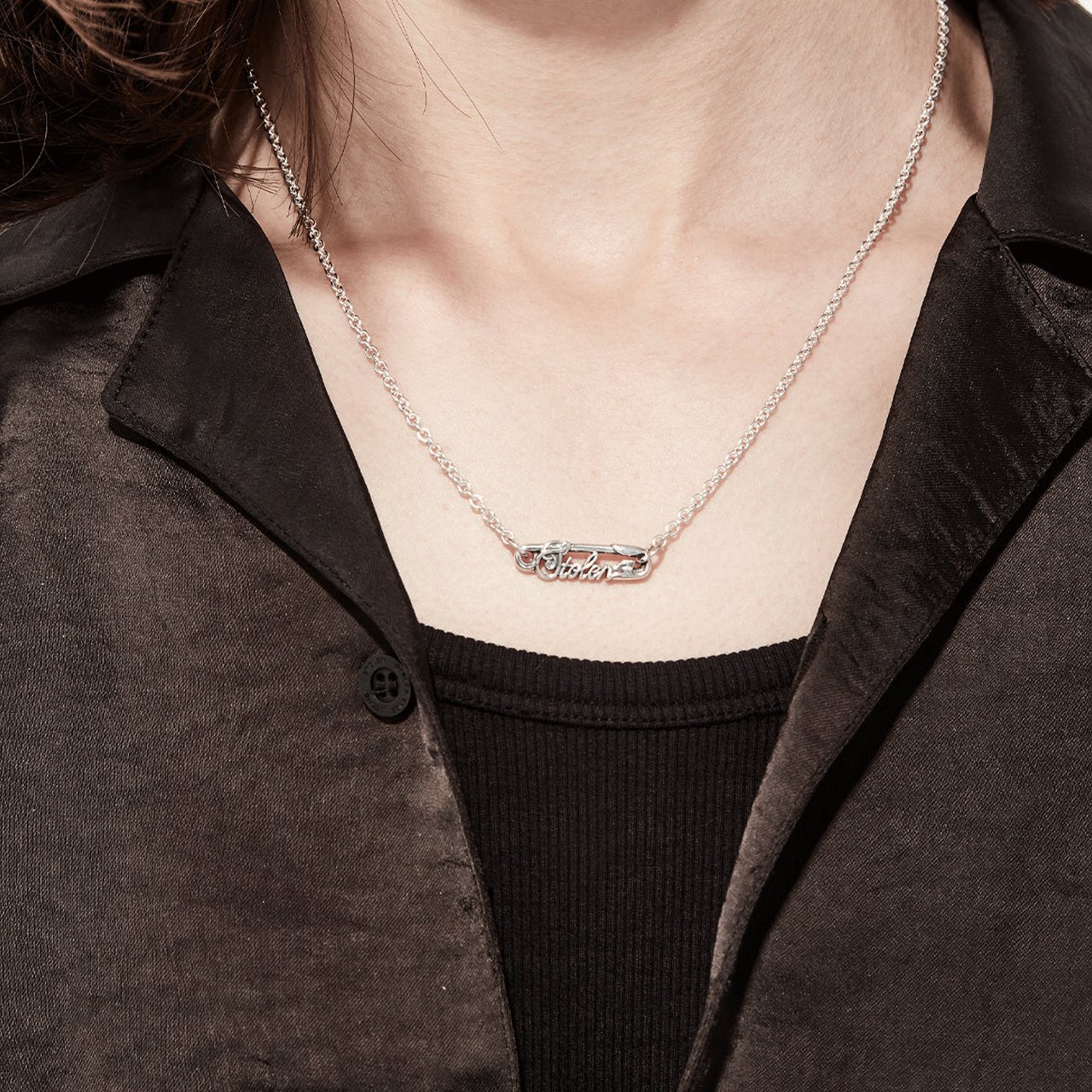 Scripted Pin Necklace